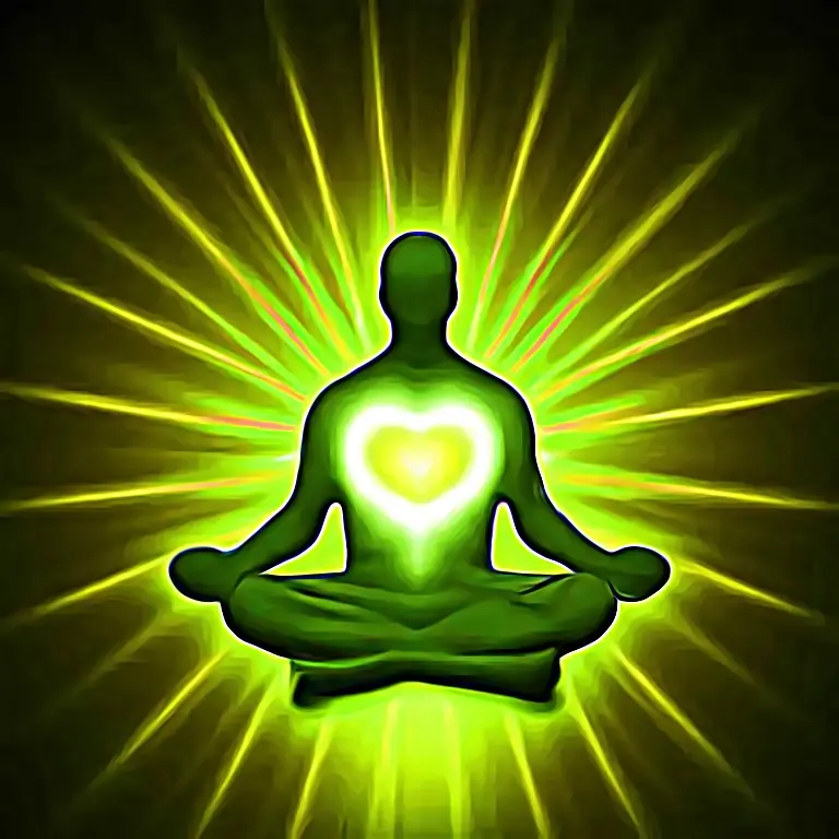 Heart glowing meditator